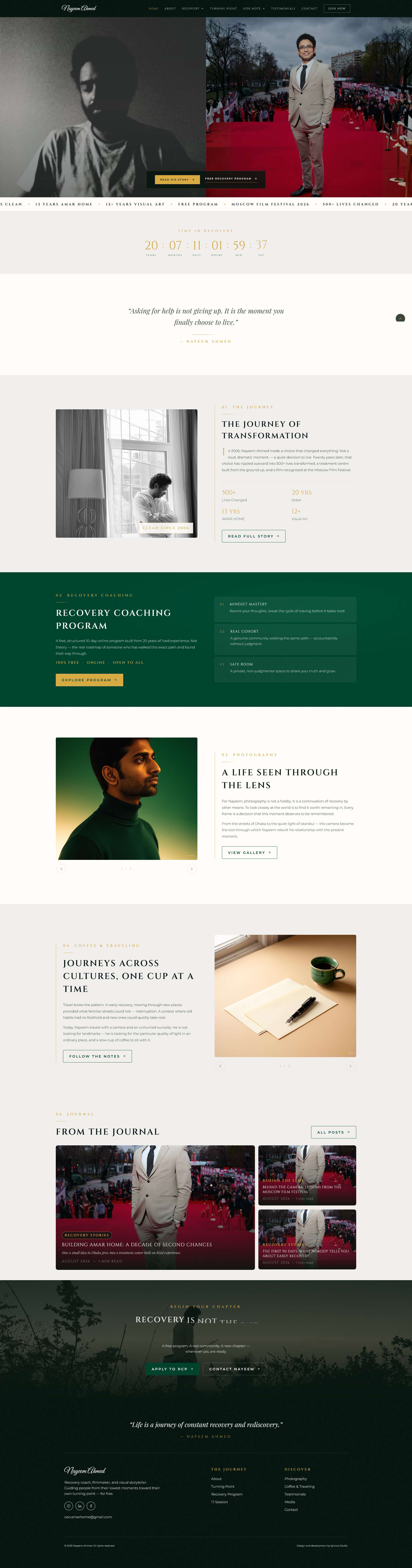 Full page screenshot of the Nayeem Ahmed website